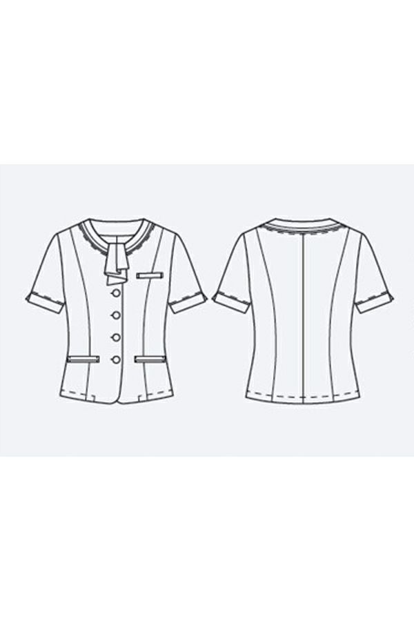 オーバーブラウス半袖　イラスト