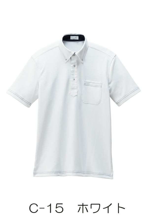 ポロシャツ半袖（男女兼用・無地）　ホワイト