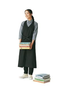 Vネックエプロン（男女兼用・無地）　全身
