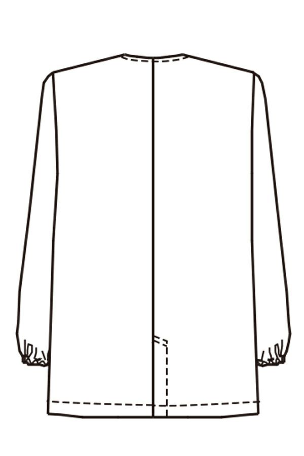 衿無し白衣［女性］（長袖）　バックスタイル