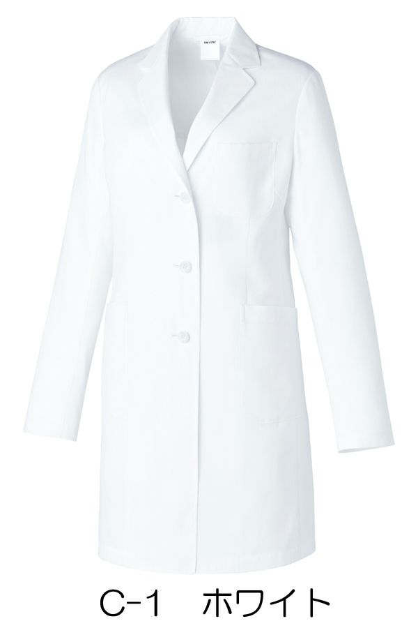 女性ドクターコート長袖　ホワイト