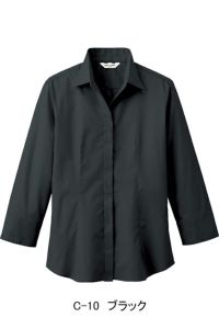 女性シャツ七分袖　C-10ブラック