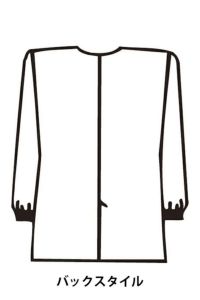 女性白衣　長袖　バックスタイル