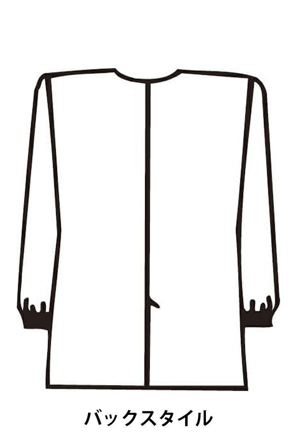 女性白衣　長袖　バックスタイル