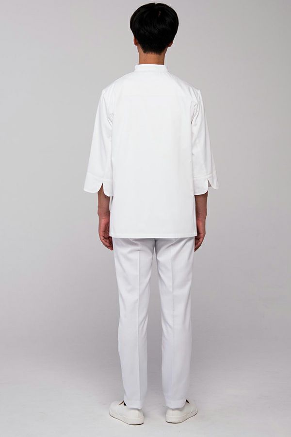 コックコート　七分袖　バックスタイル